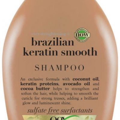 أو جي أكس، شامبو، التمليس الدائم + نعومة الكيراتين البرازيلي، 385 مل