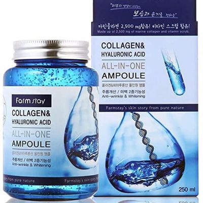 امبولة الكل في واحد بالكولاجين وحمض الهيالورونيك من فارم ستاي ، 250 مل