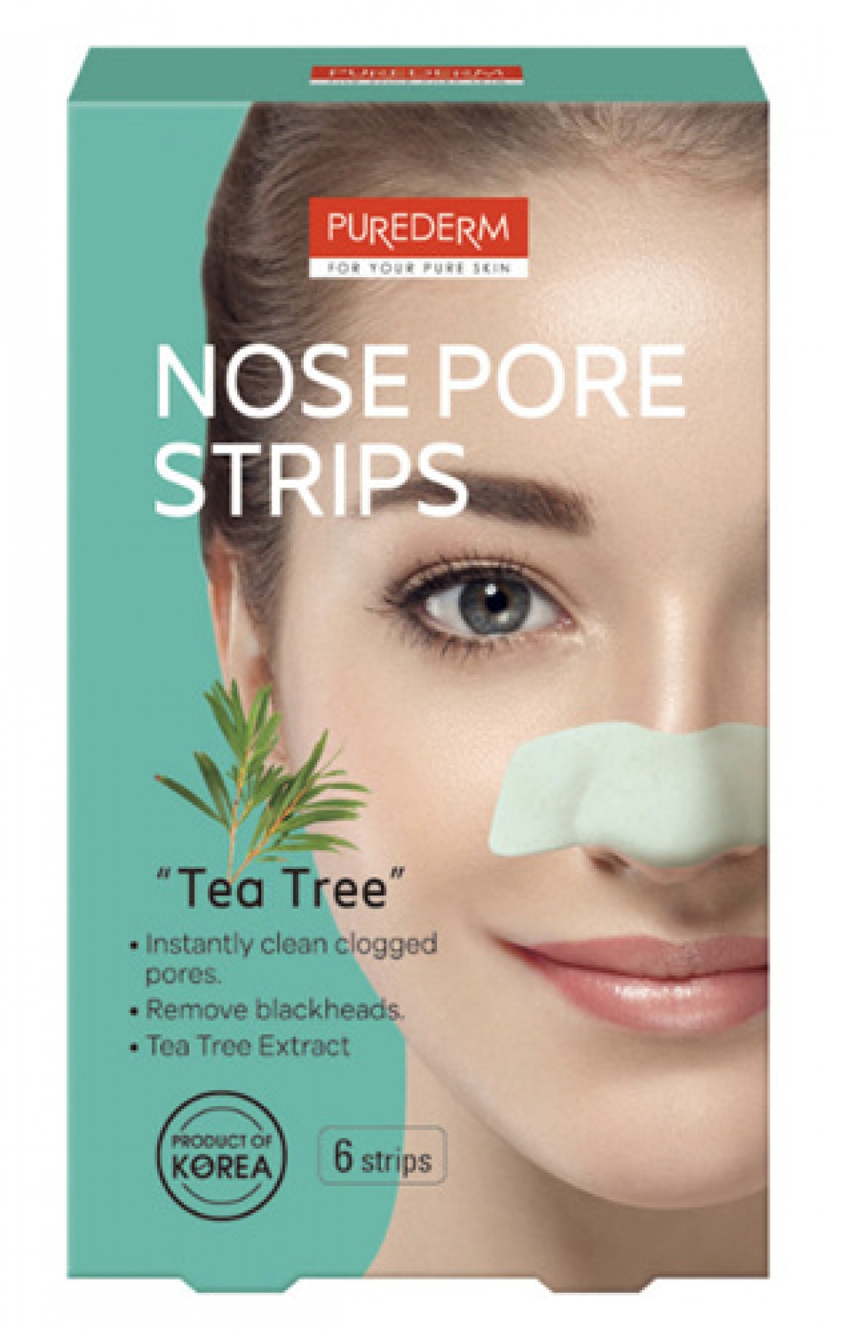 شرائط الرؤوس السوداء للانف شجرة الشاي من بيورديرم - 6 شرائط