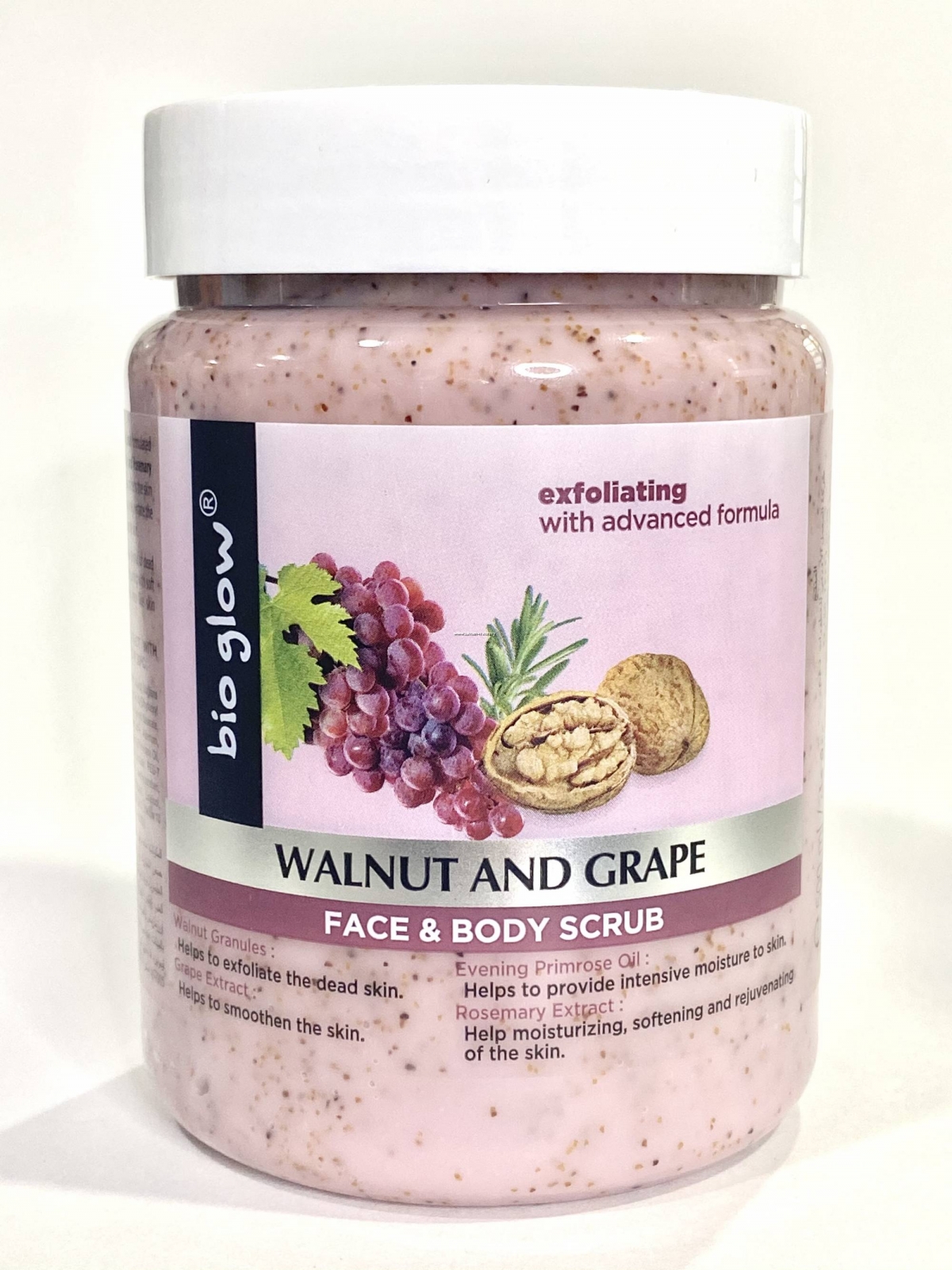 Bio Glow Face and Body Scrub with Walnut and Grape - 300 ml