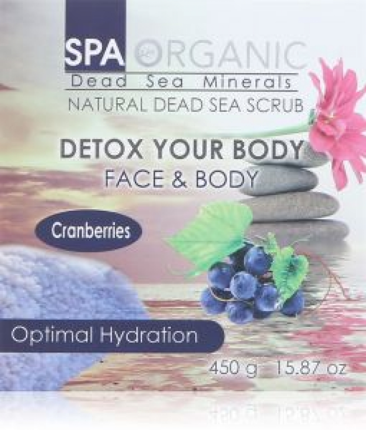 Spa Organic Dead Sea Minerals  Face & Body Scrub with Cranberries
